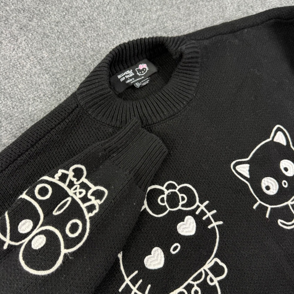 Forever 21 Sanrio Sweater Small Black Hello Kitty Friends Pullover Womens